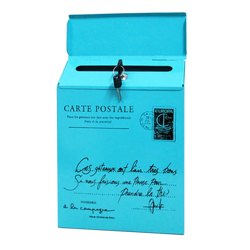 12 дюймов Настенный навесной замок почтовый ящик в винтажном стиле, почтовый ящик с ключами, дизайн, удобные цвета, железо