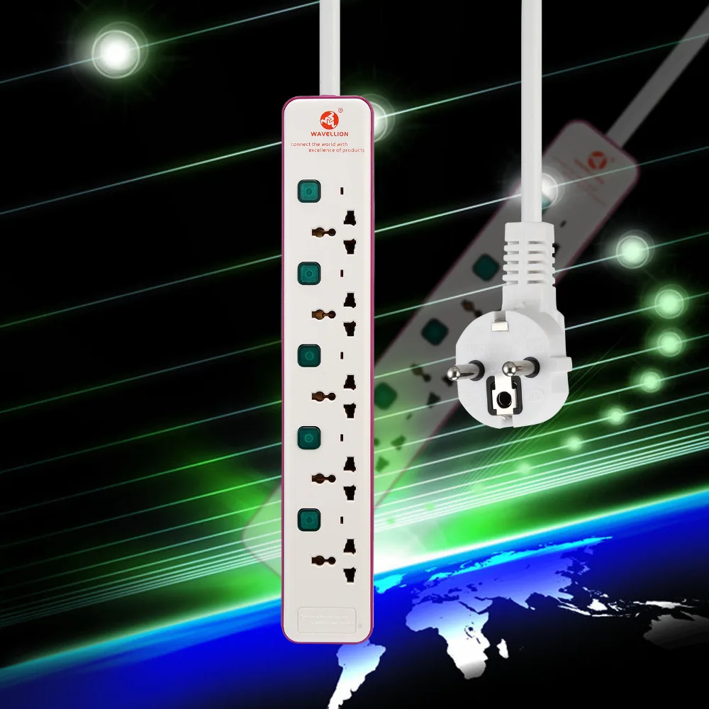 

anmas home 2m 5 Powers Portable Strip Plug Adapter Sockets Power Strip Plug Electrical Power Adapter+5 Independent Safety Door
