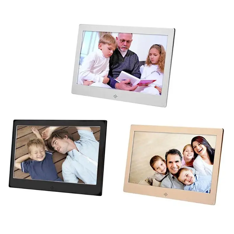 

VODOOL 10 Inch Metal LED Digital Photo Frame 720P Video Music Calendar Clock Player 1024x600 Resolution with Remote Control