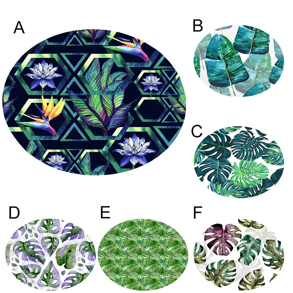 Изысканный Противоскользящий круглый тропический растительный коврик для пола Tappeto домашний декор Жилая ПЗУ коврик 40 см#27/4