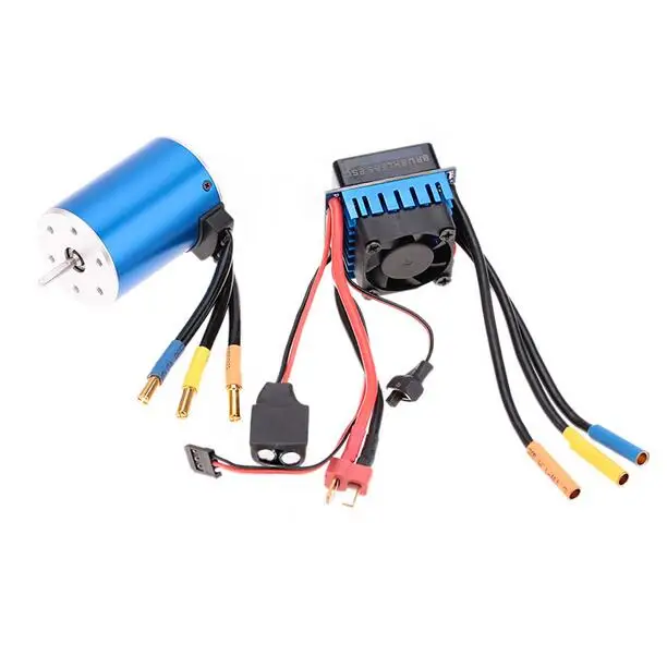 

Free Shipping 3650 3100KV 4Poles sensorless brushless electric motor with 60A brushless ESC fit for 1/10 RC Car