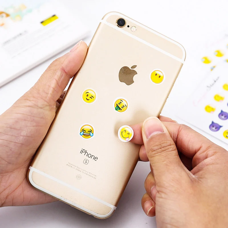 12 Sheets/Lot Emoji Stickers Mini Smile Face Sticker Emoji Message For Notebook School Children Stickers DIY Diary Decoration