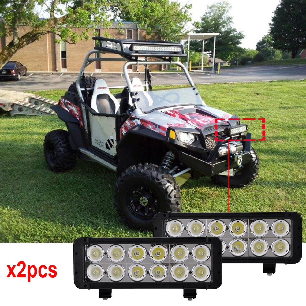 

Xmitter LED Light Bar 10 degrees 12 Leds Dual Row 10W/PC XML work light bar 12V 24V led work lights 120W LED driving lights x2pc