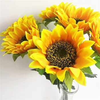 

Single Stem Sunflower 60cm/23.62" Artificial Flowers Sunflowers for Home Showcase Xmas Decor Yellow Color