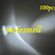 100 шт 5 мм белый свет свечи мерцание ультра яркая Мерцающая Белая светодиодная свеча Белый светодиодный s водная прозрачная линза светодиодный