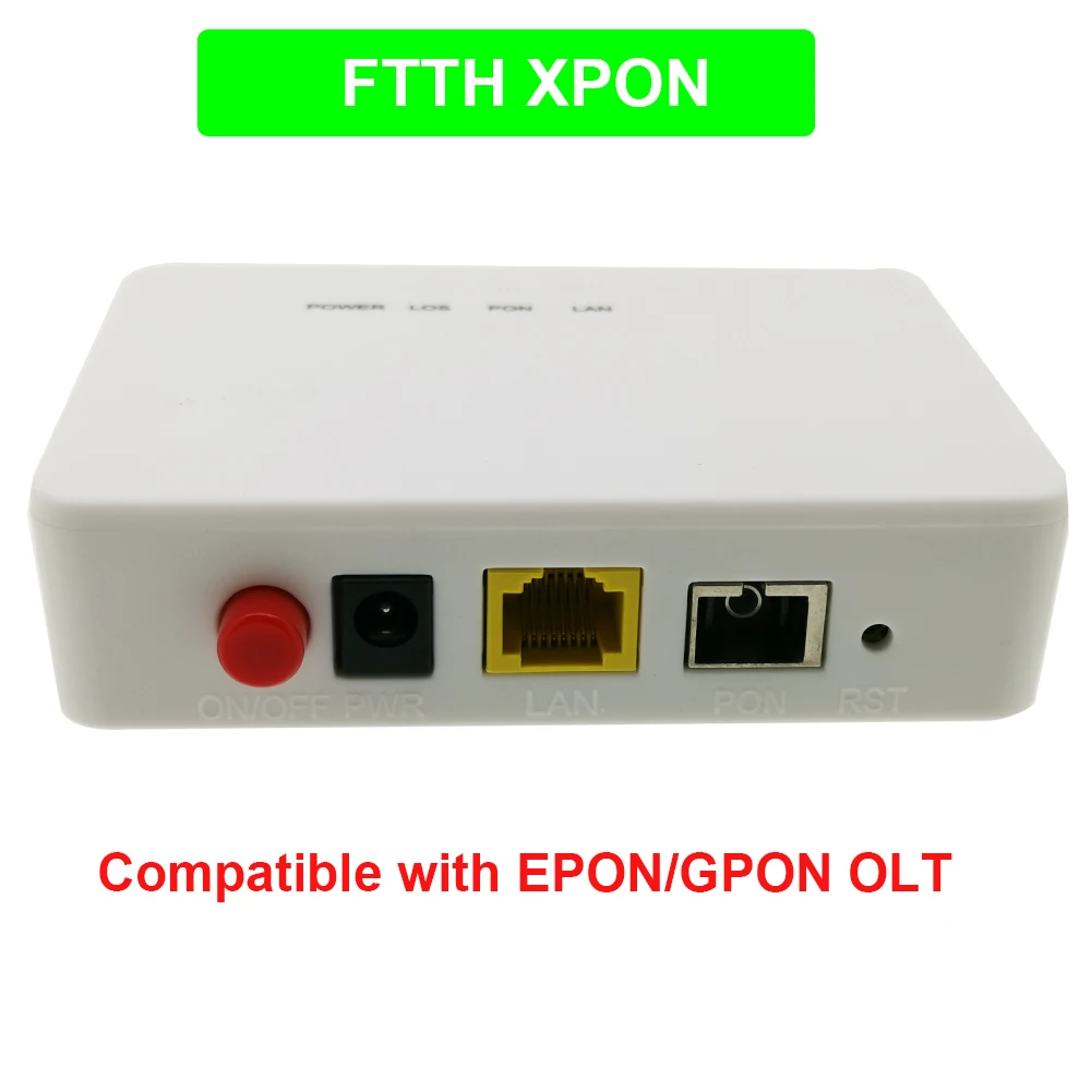 10 шт. XPON волоконное устройство для пользователя сбоку ONU 1GE GPON EPON 1 порт с оптическим сетевым блоком и оптическим сетевым окончанием 1G RJ45 OLT 1,25G Gpon набор микросхем для ZTE включает источник питания