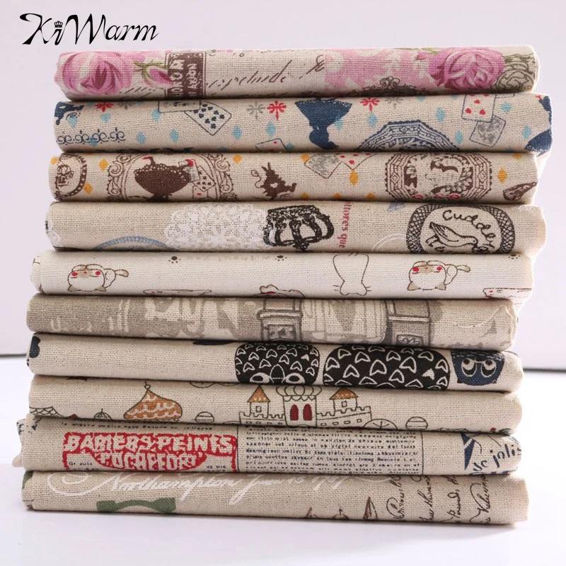 

KiWarm Funny Patterns Cotton Linen Fabric Quilting Patchwork For Sewing Dolls Pillow Case Crafts Accessory 78x50cm