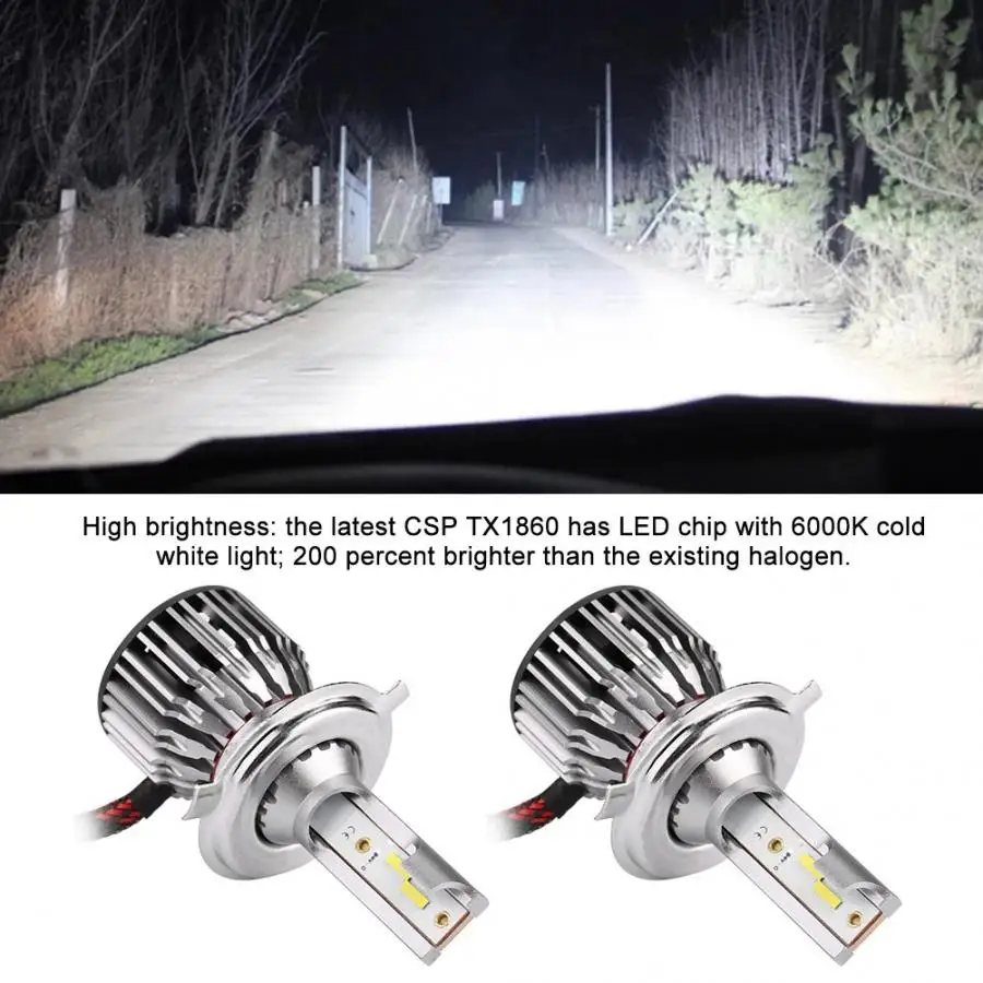 1 пара 9 V-36 V H4/9003/HB2 6000 К Автомобильный светодиодный фары лампы передней фары автомобиля лампа Водонепроницаемый IP68