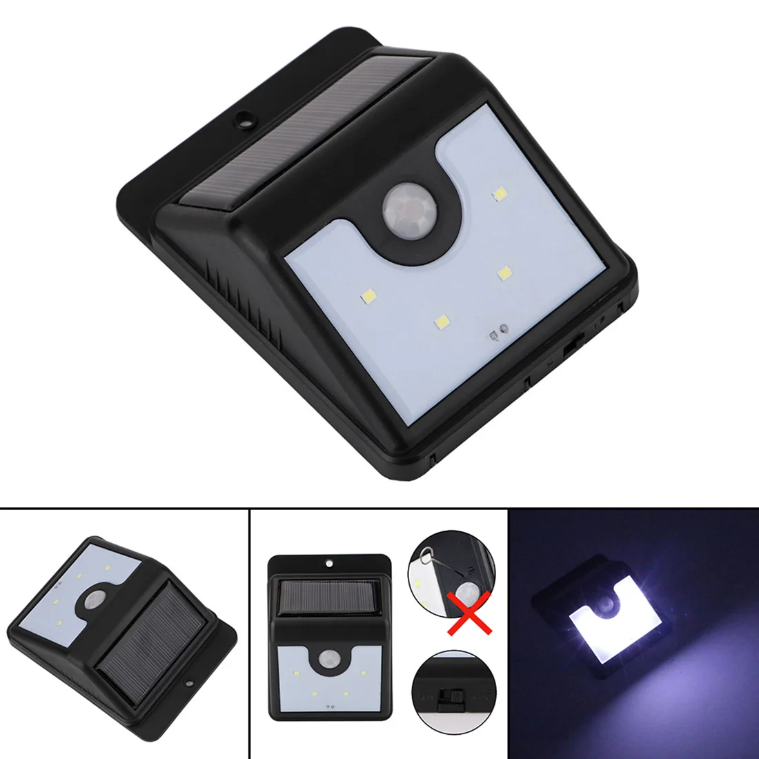 

LED Solar Power PIR Motion Sensor Wall Light 4-20 LED Outdoor Waterproof Energy Saving Street Yard Path Garden Security Lamp