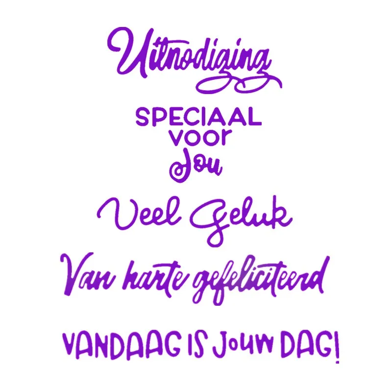 

Common Dutch Words Phrases Metal Cutting Dies for DIY Scrapbooking Embossing Decorative Crafts Supplies Cards Making New 2019
