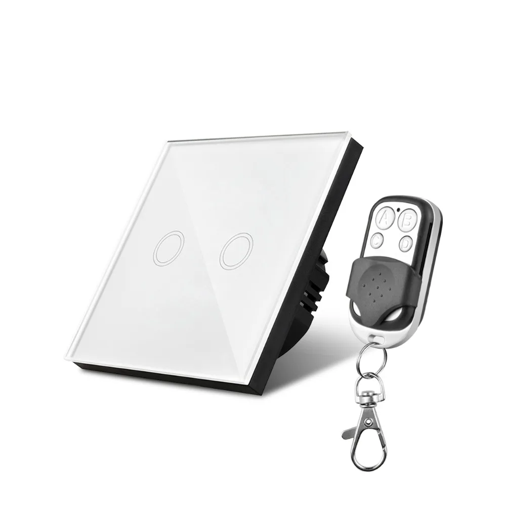 

1 2 3 Gang 1 Way Wall Sensor Touch Switch Crystal Glass Wall lamp Switch EU UK Standard Waterproof with RF Remote Control