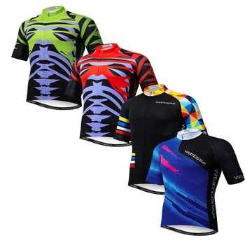 

Cycling Jerseys Ropa Maillot Ciclismo Summer Short Sleeve MTB Tops Cycling Shirt Racing Clothes Bike Jacket Green Red