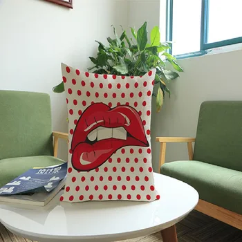 

High Quality Cotton Linen American Anime Pop Art Printing Car Decorative Throw Pillow Case Cushion Cover Sofa Home Decor 45x45