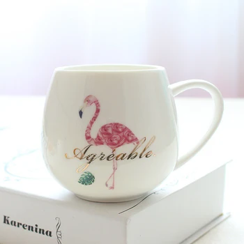 

New Ceramic Flamingo Milk Mug,Creative Coffee Cup Household Office Milk Coffee Breakfast Couple Porcelain Cups Drop shipping