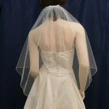 Стразы с краем-карандашом добавляют прекрасного блеска в эту Локоть Длина ангела свадебная вуаль