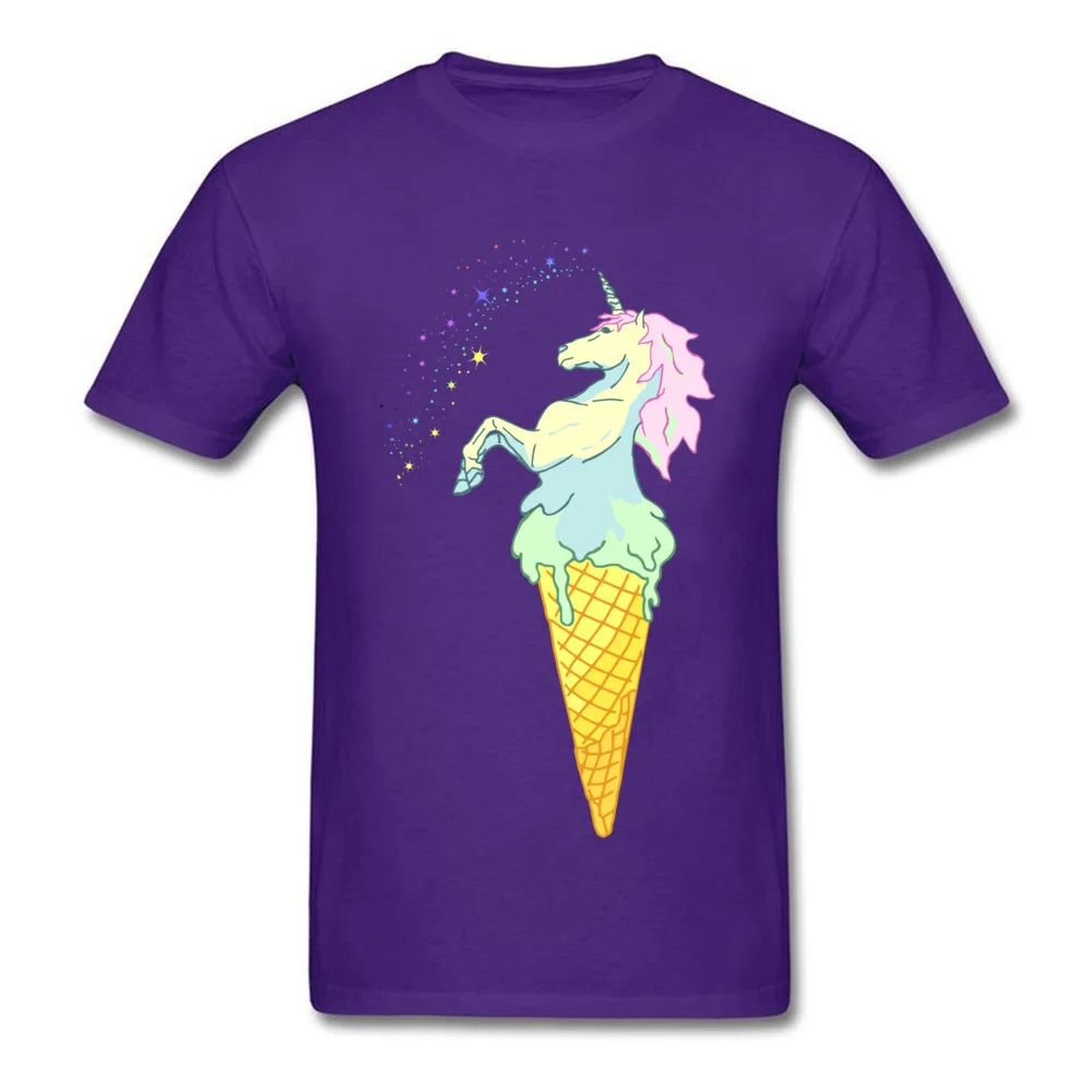 DesignStreet Short Sleeve Tops & Tees Summer Wholesale Crew Neck 100% Cotton T-Shirt Mens Tshirts ice cream unicorn  ice cream unicorn purple