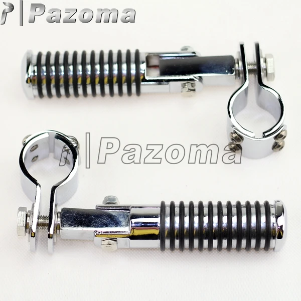 Pazoma Chrome Clamp On Highway Bar Peg Footpegs Pegs 1 1/2" Bars for