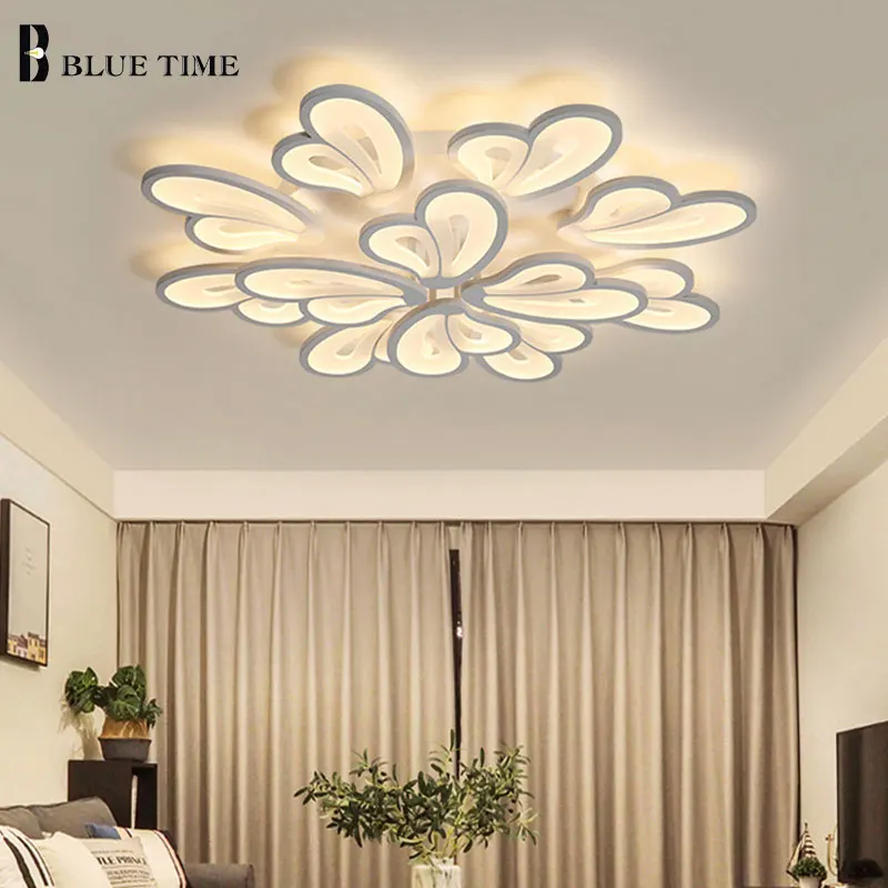 

New Creatived LED Modern Ceiling For Living Room Dining Room Black And White LED Ceiling Lighting Blooming Flowers AC110V 220V.