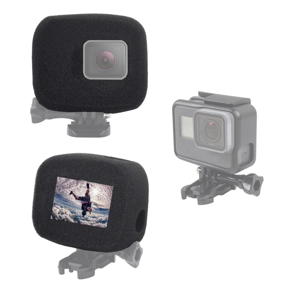

5PCS High Density Sponge Windproof Cover Wind Noise reduction Foam Cage With Protective Border Case For GoPro Hero 7 6 5 Black