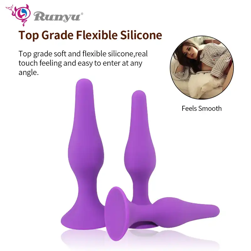 Runyu 4 Size Comfortable Silicone Anal Plug Big Butt Plug Anal