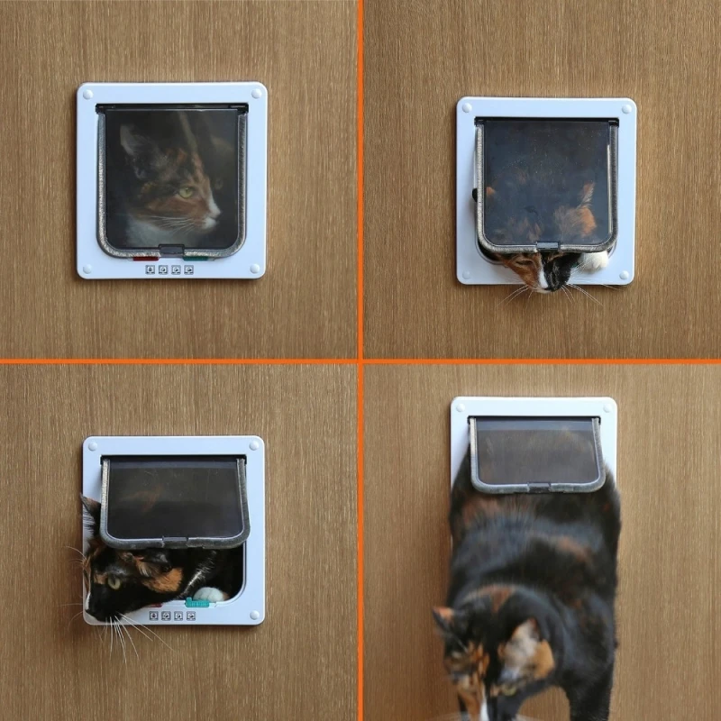 4Way-Pet-Cat-Puppy-Dog-Supplies-Lock-Frame-Safe-Security-Flap-Door-Gate-White-Size-S_13_800x800