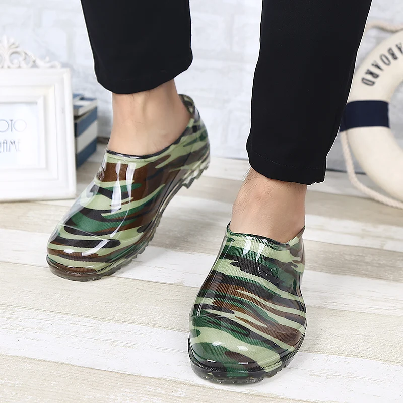 

Spring summer Youth Rain boots Durable non-slip ankle rainboots kitchen shoes,Men's car washing shoes labor shoes for wet floor