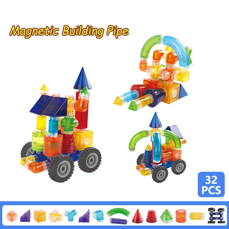 32PCS Building Pipe Block Construction Educational