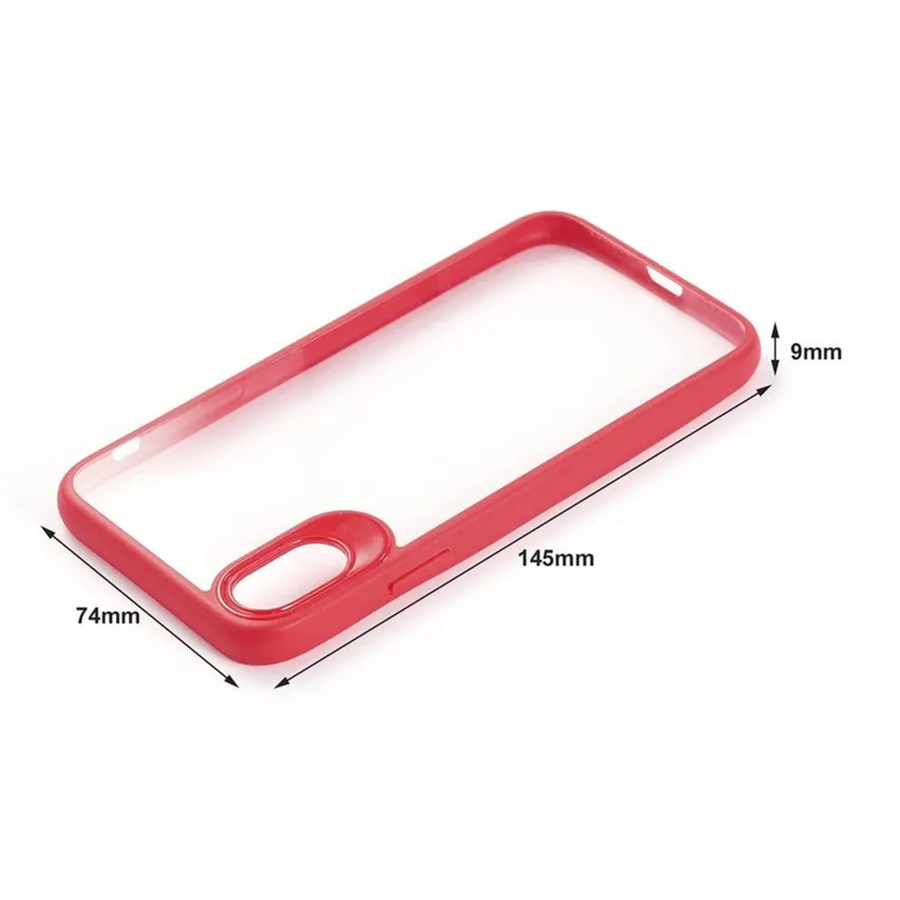 

5pcs Red Soft TPU Edge Transparent Phone Back Cases Shell Protective Cover For iPhone X
