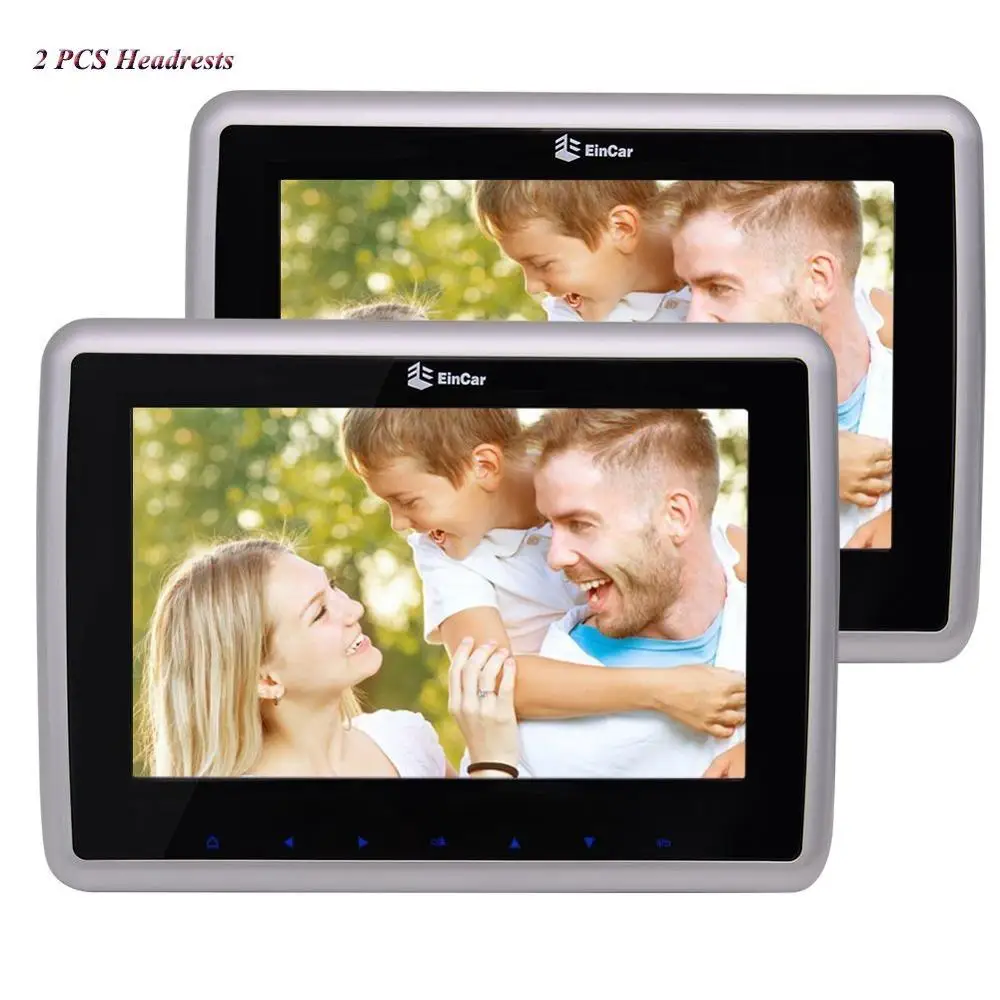 

Car DVD Headrests Monitor with Pair of 9inch Car Monitors Support CD DVD 1080P Video Player USB/SD FM IR Transmitter supports TV