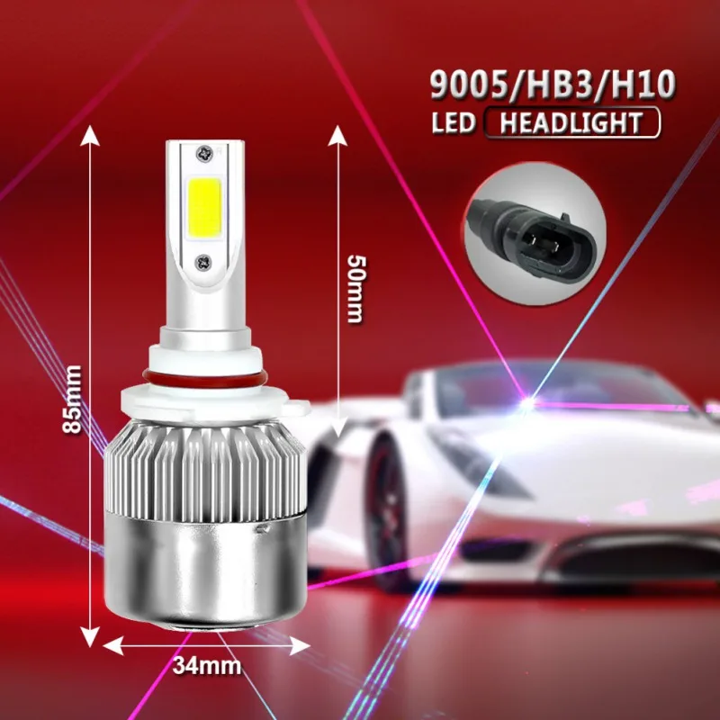 2 шт 110 W/pair комплекты H1 H3 H4 H4 светодиодный HID фары H11 HB3 HB4 9007 12 V 11000LM белый охлаждения 6500 K автомобилей спереди Light 5,22