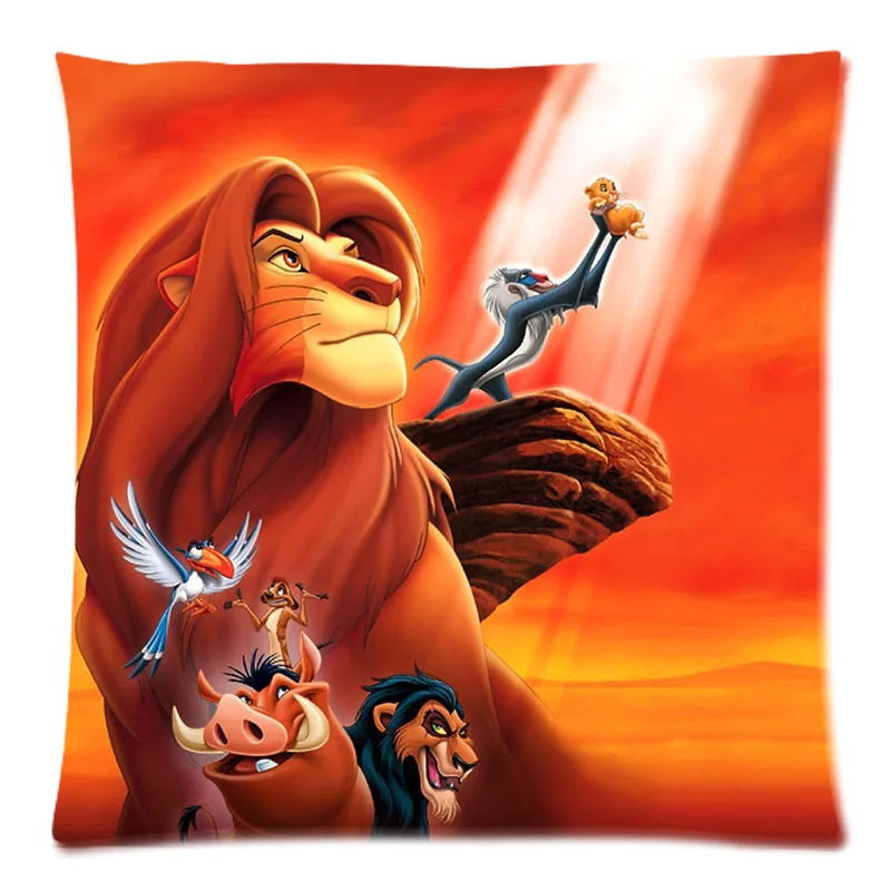 

45cm*45cm Customized Cushion Cover Lion King Design Linen Cotton Pillow Case Home Decorative Square Throw Pillow Cover