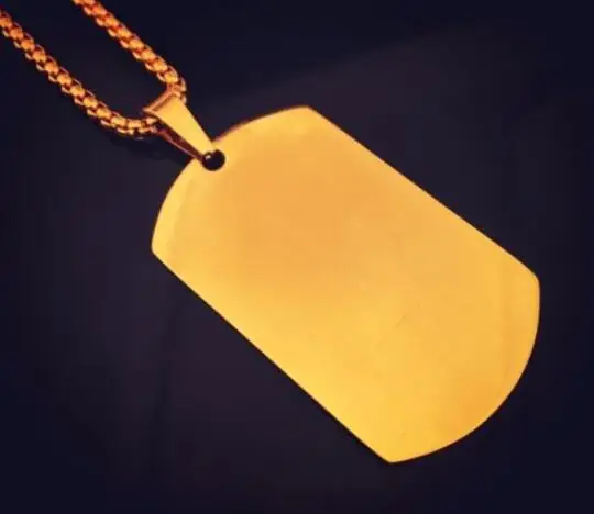 18-32/' Fashion Army card dog tag Stainless Steel 3mm Rolo Chain Pendant Necklace