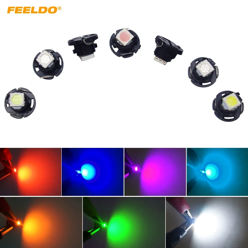 Feeldo 30pcs Auto Car T4 7 5050 1 Smd Chip Led Dashboard Meter Panel Led Light Bulb Car Led Lamp 7 Color Signal Lamp Aliexpress