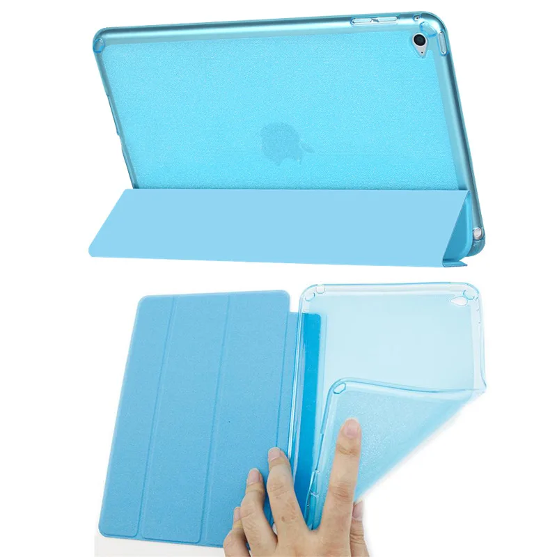 Чехол тройного сложения для iPad Mini 1/2/3 блестящая силиконовая Мягкая задняя крышка