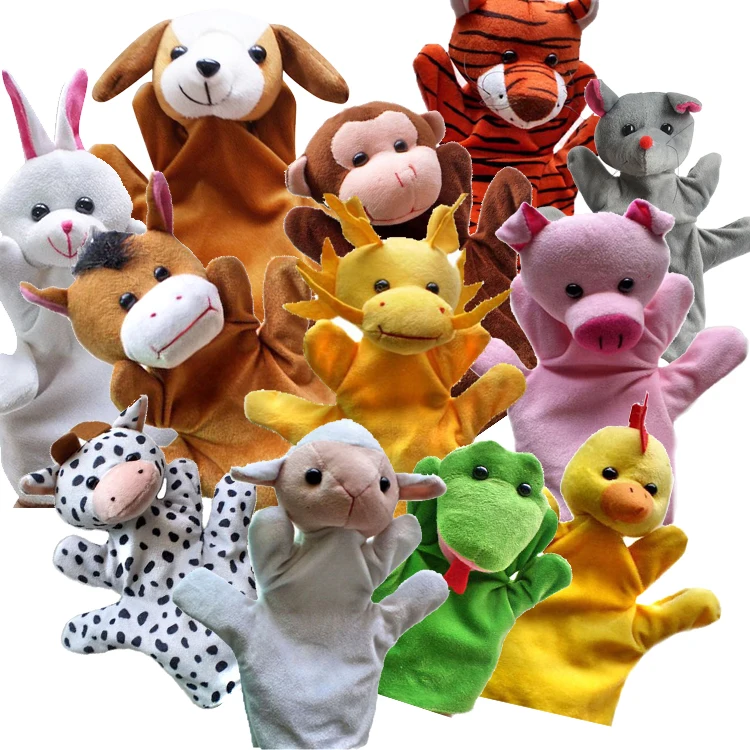 Cute Big Size Animal Glove Puppet Hand Dolls Plush Toy baby kid Zoo
