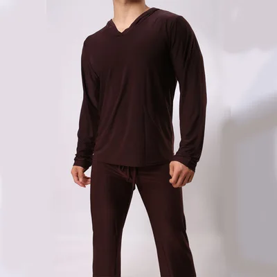 mens christmas pjs Satin sleepwear for men Casual Ice Silk Pajamas Top Comfortable Sleepwear Pyjamas Top Loungewear Sexy Nightwear Fits All Seasons mens silk pajamas