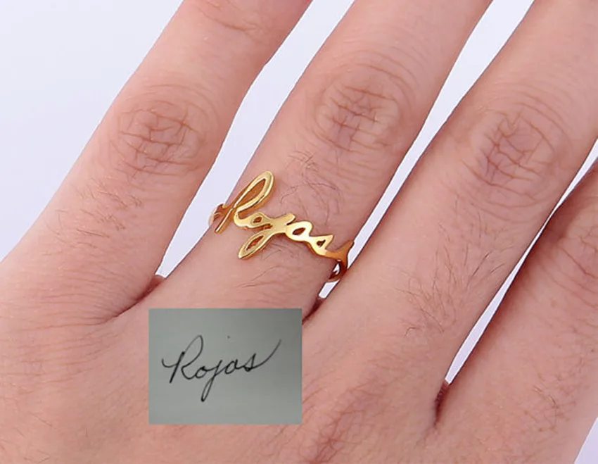 Personalized Font Name Ring Jewelry Stainless Steel Handmade Custom Ring Wedding Gifts Gold Silver Adjustable Anillos Mujer