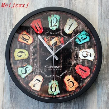 

Meijswxj 30CM Saat Wall Clock Reloj Clock Relogio de parede Duvar Saati Reloj de pared Horloge Murale rivet numbers Wall Clocks