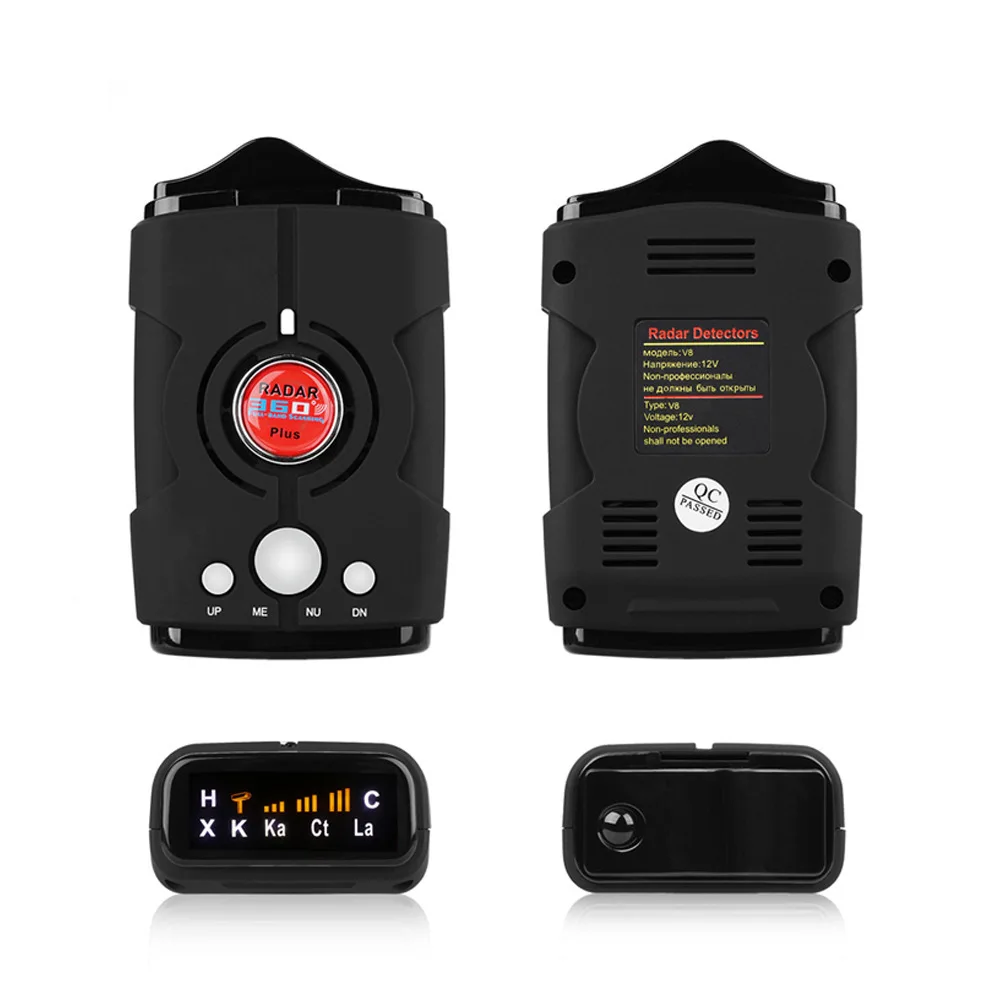 

V8 Radar Detector English Russian Auto 360 Degree Car Speed Voice Alert Alarm Warning 16 Band LED XK NK Ku Ka Laser Display
