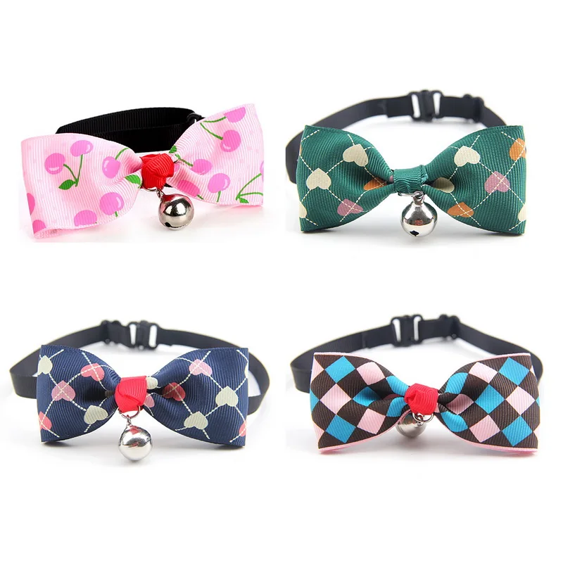 Hoomall Adjustable Plastic Dog Collars Pet Collars With Bowknot Bells