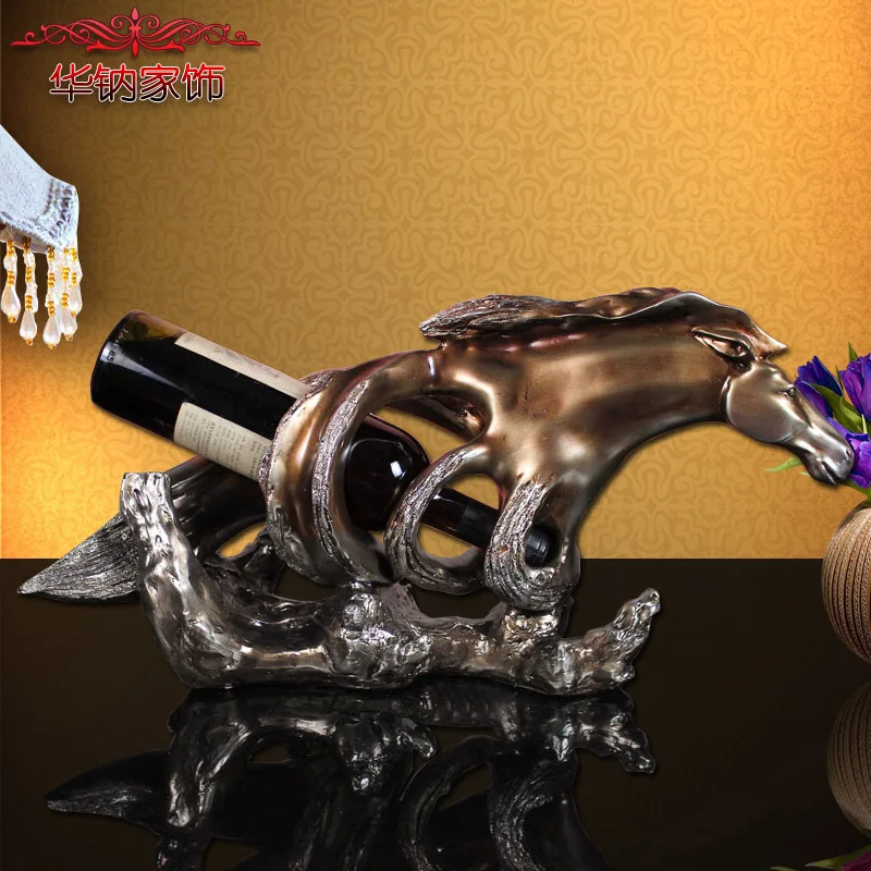

2016 Home Decoration Accessories Horse Resin Wine Rack Off The Living Room Entrance Fireplace Soft Outfit Craft Ornaments Gifts