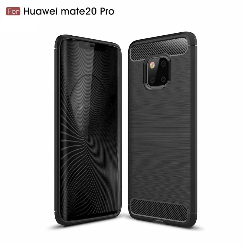 For Huawei Mate 20 Pro / Mate20Pro 20Pro Carbon Fibre Case rushed Slim Armor Shockproof Soft Rubber Silicone Phone Cover | Мобильные