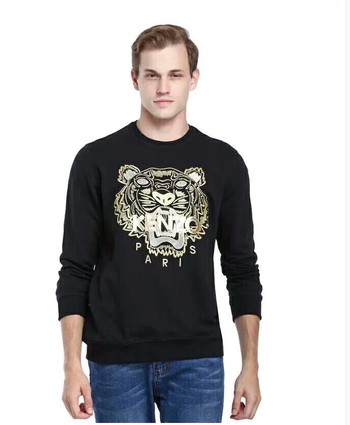 

2019 Tiger Embroidered Adult Girls Ladies Sweaters Pullovers Animal High Quality Long Sleeve Men Terry Hooded Women Sweatshirt