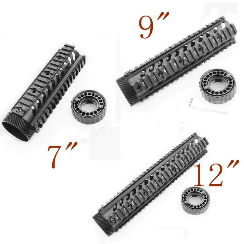 

Tactical Rifle Accessories 7" 9" 12" Length M16 M4 AR-15 Hand Gurad Shooting Paintball Picatinny Rail Mount System Handguard