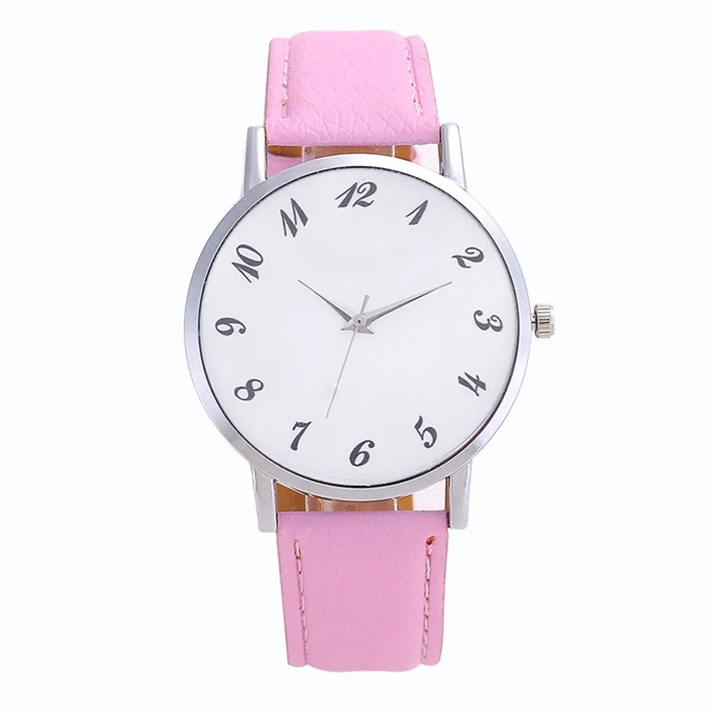 Новинка, модные брендовые женские часы, кварцевые белые часы с пряжкой, кожаный ремешок, часы для женщин, подарок на день рождения - Цвет: Розовый