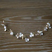 Ретро римские Стиль Для женщин цветок волос Группа довольно Эмаль Кристалл ободки свадебный головной убор платье аксессуары для волос