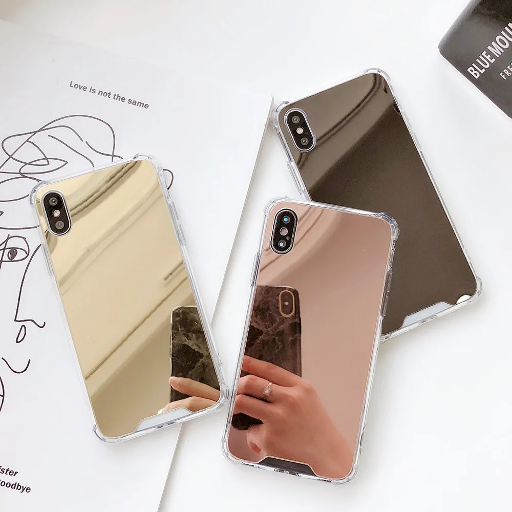 

Super Shockproof Phone Case For iPhone 7 6 6S 8 9 Plus X Cases Cover Silicon Luxury Plating Electroplating Mirror TPU Cover