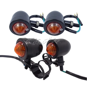 

Bullet Motorcycle Turn Signal Chopper Cafe Racer Cruiser Indicator Blinker Light with Mounting Bracket for Harley Honda Suzuki