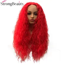 Сильные красивые синтетические парики на кружеве красные длинные волнистые волосы термостойкие волокна парик