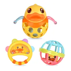 B. duck Baby мягкое резиновое кольцо для Бала 3pcsBD097 0-12 месяцев Детские игрушки раннего развития подарок для новорожденного